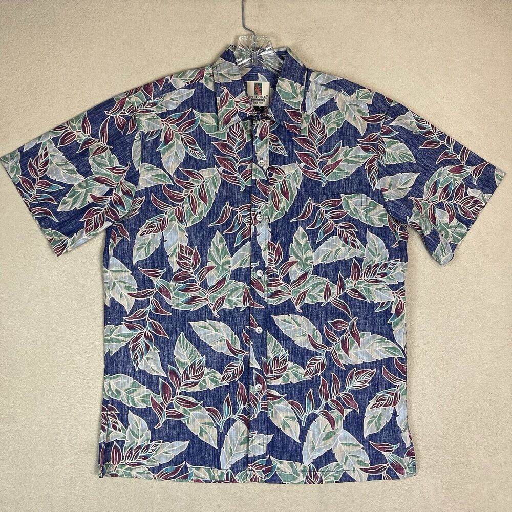 Tori Richard Honolulu Shirt Mens Small Blue Floral Hawaiian Short Sleeve